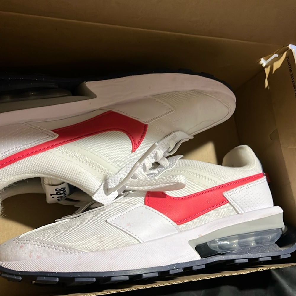 Nike White and Red Athletic Shoes
